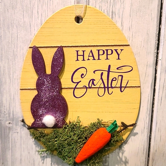 Easter Sign with Ribbon - Mailable- Great wall hanging or Easter card gi… - Picture 2 of 4